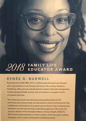 Family Life Educator Award 2018 - Renee